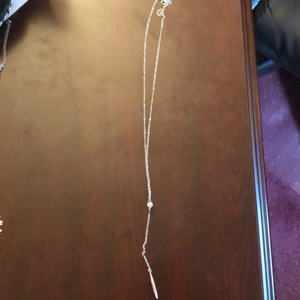 Long silver necklace